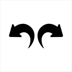 Undo and redo vector icons with simple design. Back and next icons