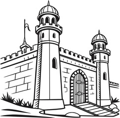 Obraz premium lighthouse silhouette vector