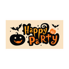 Premium Vector Happy Halloween Text Banner Design