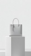 Minimalist tote bag on podium