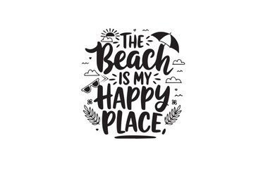 the beach is my happy place design art