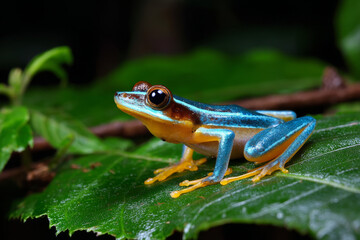 Fototapeta premium tropical frog in the rainforest ground