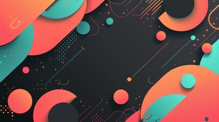Obraz premium Vector abstract background with geometric shapes and flat colors