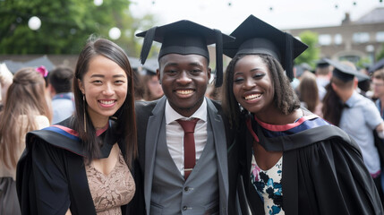 young students celebrating their graduation day