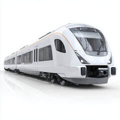 Modern White Train - Futuristic Transportation , white background cut out PNG