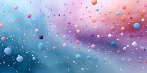 Colorful abstract bubbles in a dreamy cosmic background