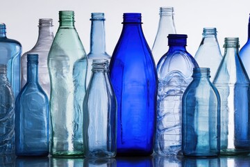 Naklejka premium Various plastic bottles in different colors and shapes