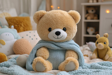 Obraz premium Where a Shy Little Bear Finds Cozy Comfort