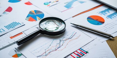 The magnifying glass highlighting key insights in financial analysis documents.