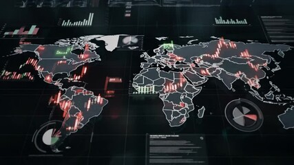 pandemic world map, Animated digital display of global virus outbreak spread showing infection hotspots medical alerts and worldwide pandemic tracking with modern interface - Powered by Adobe