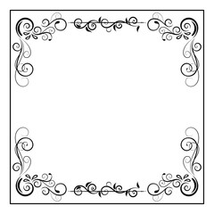 Intertwined Flourish and Border Square Frame
