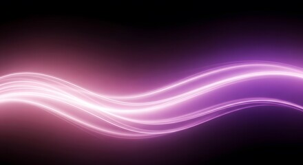 Purple Neon Wave Abstract Background with Glowing Light