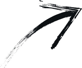 A dynamic, hand-drawn arrow graphic with textured brushstrokes.