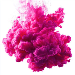 Stunning Pink Ink Cloud Abstract Art , white background cut out PNG
