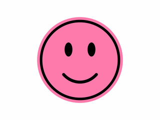 A simple, vibrant pink smiley face graphic against a plain white background.