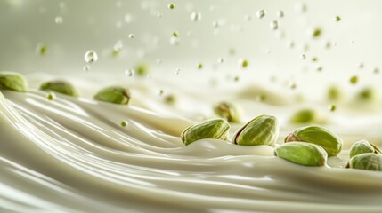 Dubai Chocolate Kunafa Pistachio on white background,Dubai Chocolate bar with green kadayif and pistachio spread,popular and viral chocolate 2024,space for text.
