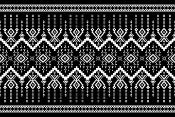 Geometric Tribal Textile Design, pixel patterns