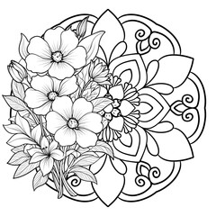 Mandala Flower Coloring Page for Adults
