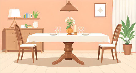 dining room table, dining table vector, dining room furniture, table illustration, dining table clipart, dining table icon, modern dining table, wooden dining table, interior furniture vector, dining 