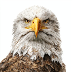 Obraz premium Majestic Eagle Portrait - Powerful Bird of Prey , white background cut out PNG