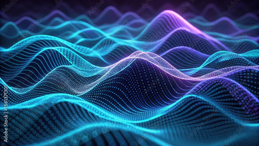 Poster vibrant light waves forming unique patterns in gigapixel detail