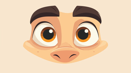 Cartoon Face Flat Vector Illustration Centered