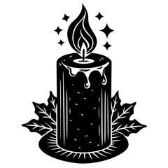 Candle Silhouette on White