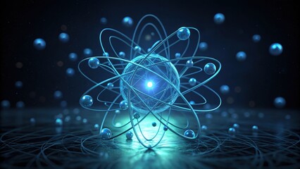 Entangled Particles in Blue Glow Representing Quantum Physics Concept