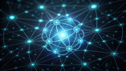 Bright Photons Forming Nodes in a Digital Network Visualization