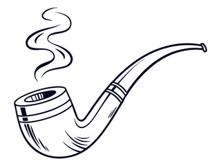 Classic Smoking Pipe in Vintage Style Minimalist Vector Design