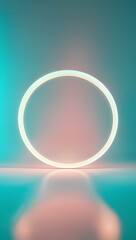 Fototapeta premium a glowing white circular shape floating in mid-air