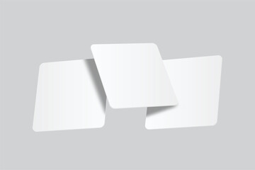 Social media post mockup template design floating isolated on background. Mobile app page ideas for portfolios, client presentations, and social media strategies, carousel stories feed. Vector
