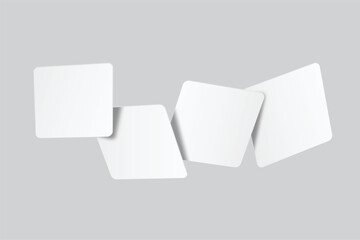 Social media post mockup template design floating isolated on background. Mobile app page ideas for portfolios, client presentations, and social media strategies, carousel stories feed. Vector  © goku4501