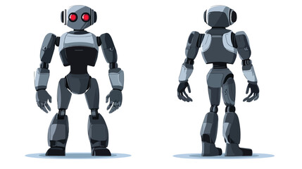 Playful Cartoon Spy Robot Character on White Background