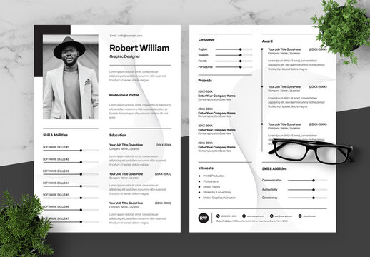 Black And White Resume