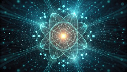 Fototapeta premium Glowing Particles of Data Encryption in a Futuristic Design