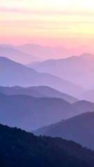 Obraz premium Abstract mountain layers in pink and violet tones.