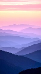 Obraz premium Abstract mountain layers in pink and violet tones.