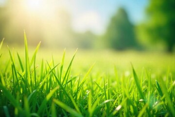 Sun-Drenched Meadow Gentle Breeze Rustling Tall Grass, Peaceful Summer Scene