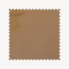 Fototapeta premium Brown postage stamp paper, square shape