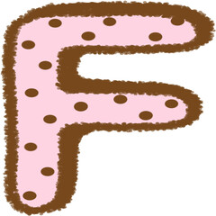 Cute Polka Dot Letter F – Chocolate Strawberry Style