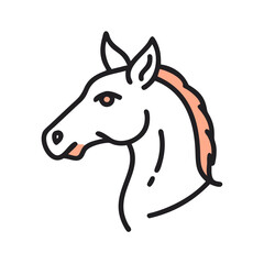 Simple illustration of a horse. Icon 
vector. Chinese zodiac. Year of the horse. Pony. Horse racing.