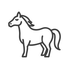 Simple illustration of a horse. Icon 
vector. Chinese zodiac. Year of the horse. Pony. Horse racing.
