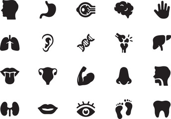 Vegetable Silhouette Icon Set - Healthy, Organic, Farm, Diet, Vegan, Food, Nutrition, Garden, Produce, Black Glyph