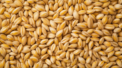 Fototapeta premium Golden grain crops cereal seeds fill frame representing economic value in agriculture and importance of crops for food production