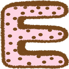 Cute Polka Dot Letter E – Chocolate Strawberry Style