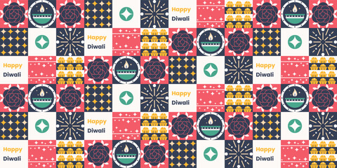 Happy Diwali celebration tile design.