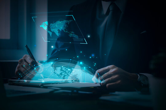 Futuristic technology business data visualization