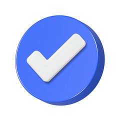 checklist icon blue color 3d rendering