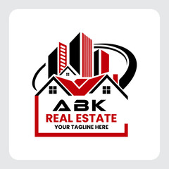 Fototapeta premium Letter ABk building vector, ABk initial construction. ABk real estate. ABk home letter logo design, ABk real estate Logo , Style home logo 